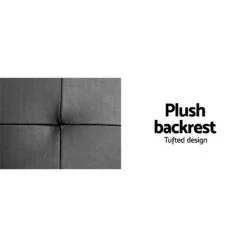 3 Seater PU Leather Sofa Bed - Black -Home Luxe Store SBED R1C BK 202502281308 04