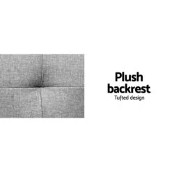 3 Seater Fabric Sofa Bed (Grey) -Home Luxe Store SBED R1C LINEN BK 202502281308 04