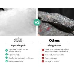 Queen Mattress Topper Pillowtop 1000GSM Charcoal Microfibre Bamboo Fibre Filling Protector -Home Luxe Store TOPPER CHAR Q 06