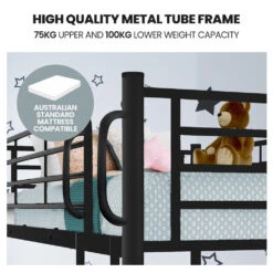 2-in-1 King Single Metal Bunk Bed Frame - Dark Matte Grey 9 2-in-1 King Single Metal Bunk Bed Frame - Dark Matte Grey -Home Luxe Store V219 BEDBBSKS02MA 202504161229 02