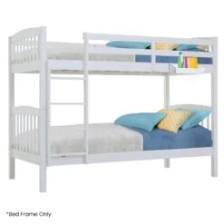 Kids Wooden Convertible Bunk Bed (Can Convert To 2 Singles) - White