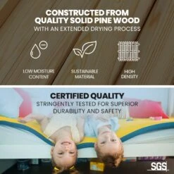 Kids Wooden Convertible Bunk Bed (Can Convert To 2 Singles) - White -Home Luxe Store V219 BEDSBBKS02WA 73762 03