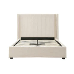 Alexa King Size Bed Frame With High Headboard & 4 Storage Drawers – Beige -Home Luxe Store V43 BED ALEX KBG 204504 03