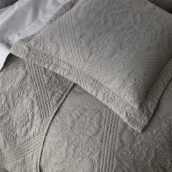 Bianca Zaria Taupe Embroidered Bedspread Set King -Home Luxe Store V442 BCA BEDSPREAD ZARIA TAUPE KI 202503121041 04