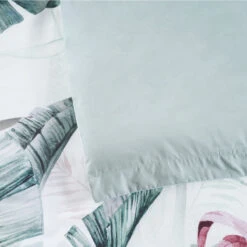 Bianca Abbey Green Cotton Sateen Tropical Floral Quilt Cover Set Queen -Home Luxe Store V442 BCA QUILTCS ABBEY GREEN QS 202505231015 04