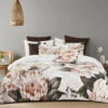 Bianca Somerset White Cotton Sateen Floral Quilt Cover Set King