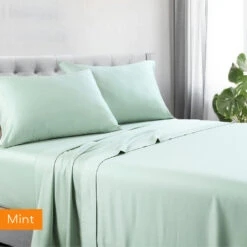 1200tc Hotel Quality Cotton Rich Sheet Set Double Mint