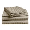 Soft Stripe Microfibre Sheet Set Queen Taupe