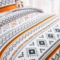 Boho Comforter Set, Queen Size, Reversible Orange Geometric 3-Piece Bedding Collection -Home Luxe Store V745 MAB010214AG3 191362 03