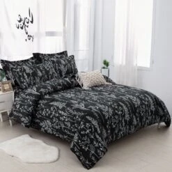 Floral Leaves Comforter Set, Queen Size, Microfiber Quilted Bedding With Pillowcase -Home Luxe Store V745 MAB010296AG3 191363 02