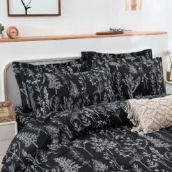 Floral Leaves Comforter Set, Queen Size, Microfiber Quilted Bedding With Pillowcase -Home Luxe Store V745 MAB010296AG3 191363 04