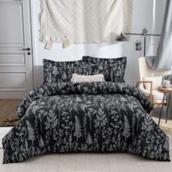 Floral Leaves Comforter Set, Queen Size, Microfiber Quilted Bedding With Pillowcase -Home Luxe Store V745 MAB010296AG3 191363 05