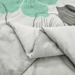 Floral Comforter Set, King Size, Green Floral 3-Piece Bedding, Lightweight Microfiber -Home Luxe Store V745 MAB010684AJ3 191325 06