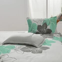 Floral Comforter Set, King Size, Green Floral 3-Piece Bedding, Lightweight Microfiber -Home Luxe Store V745 MAB010684AJ3 191325 08
