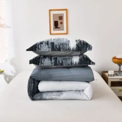 Floral Stripes Comforter Set, King Size, Warm 3-Piece Bedding With Pillowcases -Home Luxe Store V745 MAB010941AJ3 191347 06