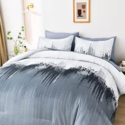 Floral Stripes Comforter Set, King Size, Warm 3-Piece Bedding With Pillowcases -Home Luxe Store V745 MAB010941AJ3 191347 07