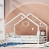 Amos House Shaped Single Wooden Bed Frame White