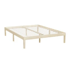 Bruno Minimalist Double Solid Pinewood Bed Frame -Home Luxe Store WBED BRUNO D WD 139249 00