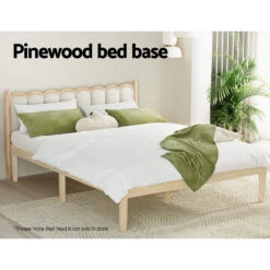 Bruno Minimalist Double Solid Pinewood Bed Frame -Home Luxe Store WBED BRUNO D WD 139249 03
