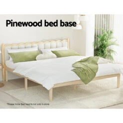 Bruno Minimalist King Solid Pinewood Bed Frame -Home Luxe Store WBED BRUNO K WD AB 139248 03