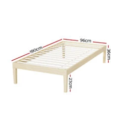 Single Package | Bruno Minimalist Solid Pinewood Bed Frame & Bonita Pillow Top Mattress (Medium Firm) -Home Luxe Store WBED BRUNO S WD 139246 01 3994b33c d410 4c32 8391 b365780131ae