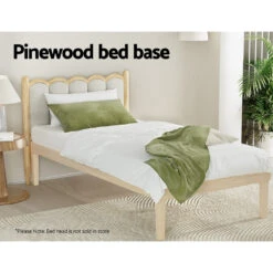 Bruno Minimalist Single Solid Pinewood Bed Frame -Home Luxe Store WBED BRUNO S WD 139246 03