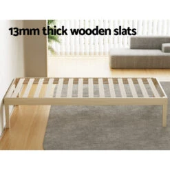 Bruno Minimalist Single Solid Pinewood Bed Frame -Home Luxe Store WBED BRUNO S WD 139246 04