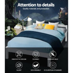 Gibson Wooden Double Bed Frame White -Home Luxe Store WBED C 001D 137 WH 17967 02