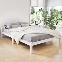Gibson Wooden Double Bed Frame White