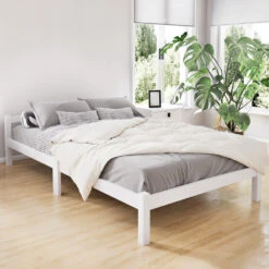 Gibson Wooden King Single Bed Frame White