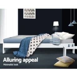 Fairy Wooden Double Bed Frame White -Home Luxe Store WBED C 040D 137 AB 13914 05