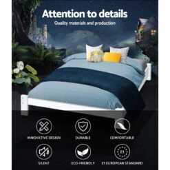 Fairy Wooden Queen Bed Frame White -Home Luxe Store WBED C 040Q N 153 AB 18253 02