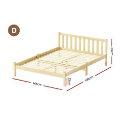 Bribie Wooden Double Bed Frame -Home Luxe Store WBED D 001D WD 53997 01