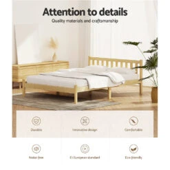 Bribie Wooden Double Bed Frame -Home Luxe Store WBED D 001D WD 53997 03