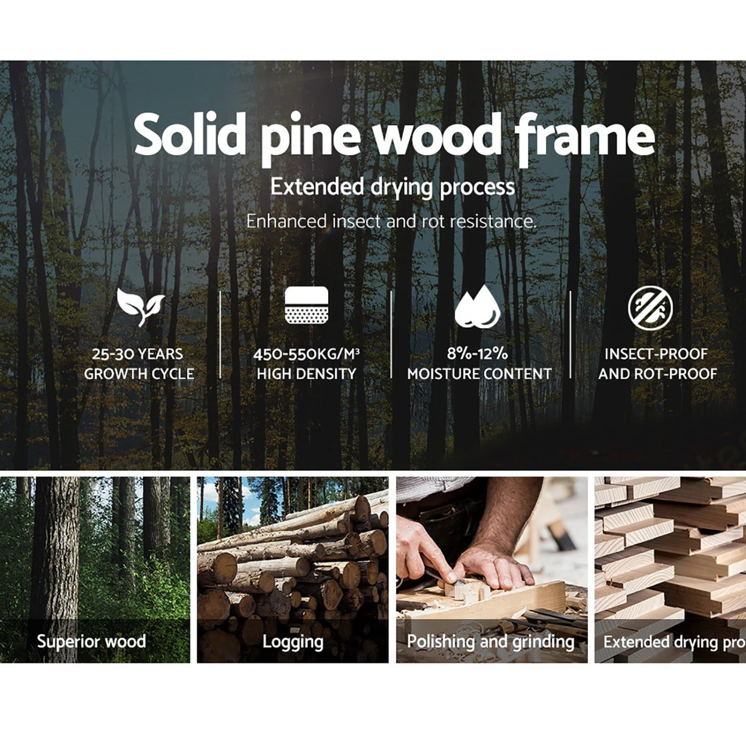 Whitehaven Wooden King Single Bed Frame White 5 Whitehaven Wooden King Single Bed Frame White - Image 5