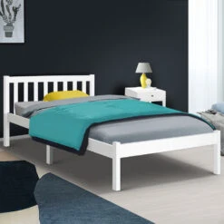 Whitehaven Wooden King Single Bed Frame White 13 Whitehaven Wooden King Single Bed Frame White -Home Luxe Store WBED D 001KS WH 14084 07