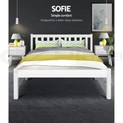 Whitehaven Wooden Queen Bed Frame White -Home Luxe Store WBED D 001Q WH AB 21706 03