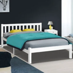 Whitehaven Wooden Queen Bed Frame White -Home Luxe Store WBED D 001Q WH AB 21706 07