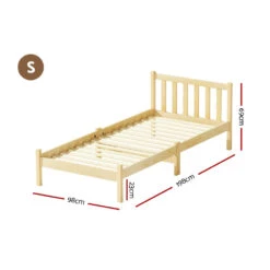 Bribie Wooden Single Bed Frame -Home Luxe Store WBED D 001S WD 53996 01