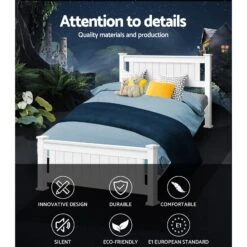 Cottesloe Wooden King Single Bed White -Home Luxe Store WBED D 004KS 107 AB 14134 03