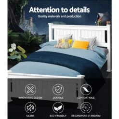 Cottesloe Wooden Queen Bed White -Home Luxe Store WBED D 004Q 153 AB 15487 03