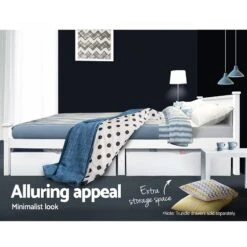 Cottesloe Wooden Queen Bed White -Home Luxe Store WBED D 004Q 153 AB 15487 06