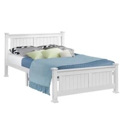 Cottesloe Wooden Queen Bed White -Home Luxe Store WBED D 004Q 153 AB 15487 07