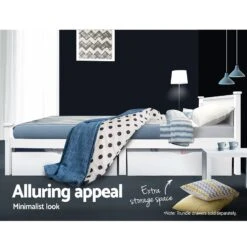 Cottesloe Wooden Single Bed White -Home Luxe Store WBED D 004S 92 AB 14133 06