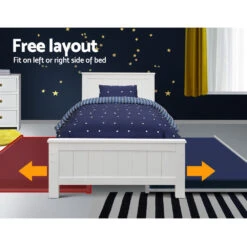 Kids Elvis Wooden King Single Trundle Bed Frame White -Home Luxe Store WBED D 03KS 107 AB 15307 05