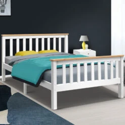 Kewarra Wooden Double Bed Frame White -Home Luxe Store WBED D TC18 137 AB 18056 06
