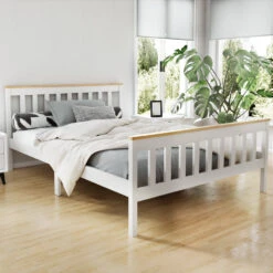 Kewarra Wooden Double Bed Frame White