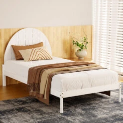Daly King Single Wooden Bed Frame White