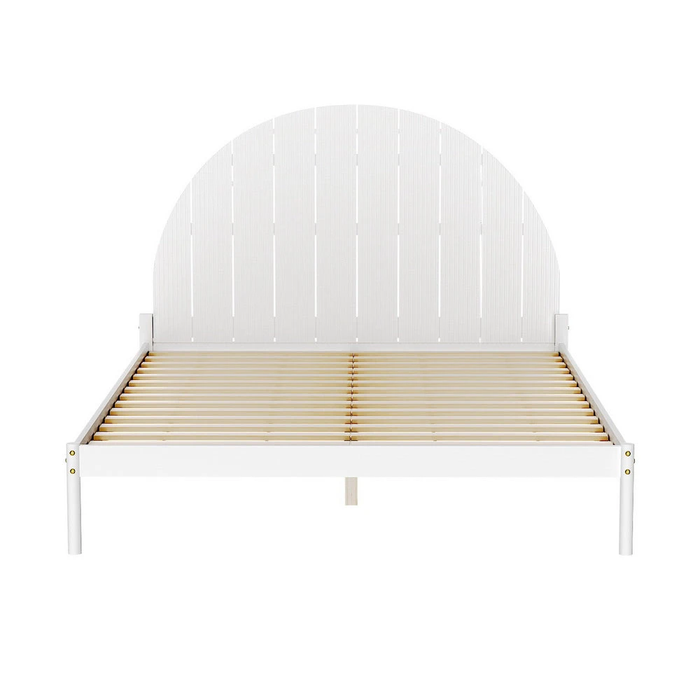 Daly Queen Wooden Bed Frame White 3 Daly Queen Wooden Bed Frame White - Image 3