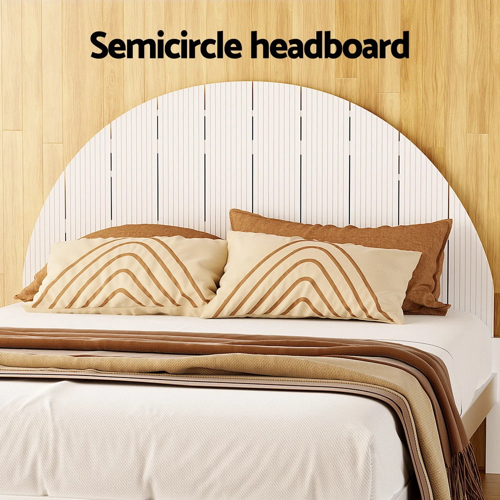 Daly Queen Wooden Bed Frame White 4 Daly Queen Wooden Bed Frame White - Image 4